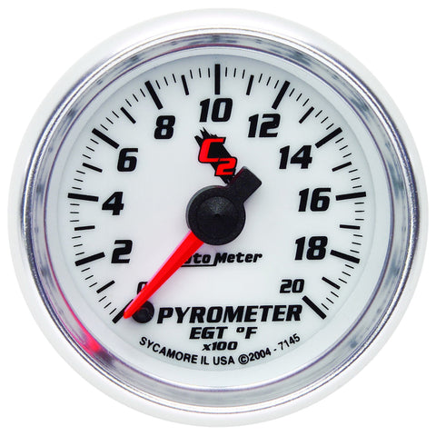 Autometer C2 52mm 2000 Deg F Electronic EGT Pyrometer Gauge - 7145