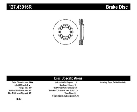 StopTech Slotted & Drilled Sport Brake Rotor - 127.43016R