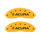 MGP 4 Caliper Covers Engraved Front Acura Engraved Rear RLX Yellow finish black ch - 39014SRLXYL