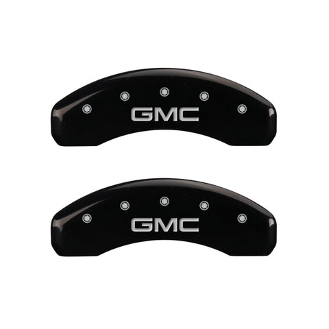 MGP 4 Caliper Covers Engraved Front & Rear GMC Black finish silver ch - 34208SGMCBK