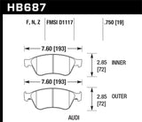 Hawk 09-11 Audi S6 Base 5.2L HPS 5.0 Street Brake Pads - Front - HB687B.750