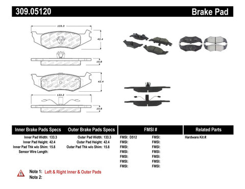 StopTech Performance Brake Pads - 309.05120