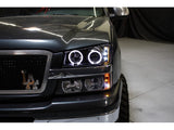 Spyder Chevy Silverado 1500 03-06 Projector LED Halo LED Amber Reflctr Blk PRO-YD-CS03-AM-BK - 5009456