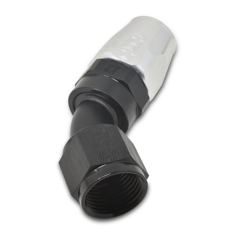 Russell Performance -12 AN Black/Silver 45 Degree Full Flow Hose End - 610123