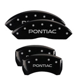 MGP 4 Caliper Covers Engraved Front & Rear Pontiac Black Finish Silver Char 2007 Pontiac Solstice - 18030SPOPBK