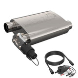 QTP 2.5in Weld-On 304SS Screamer Muffler w/Bolt-On QTEC Electric Cutout - 13250C