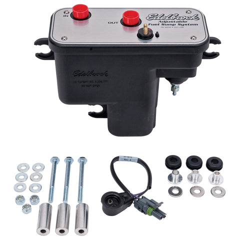 Edelbrock Fuel System Universal Fuel Sump Module Adjustable Fuel Sump Tank Only 255 LPH - 36032