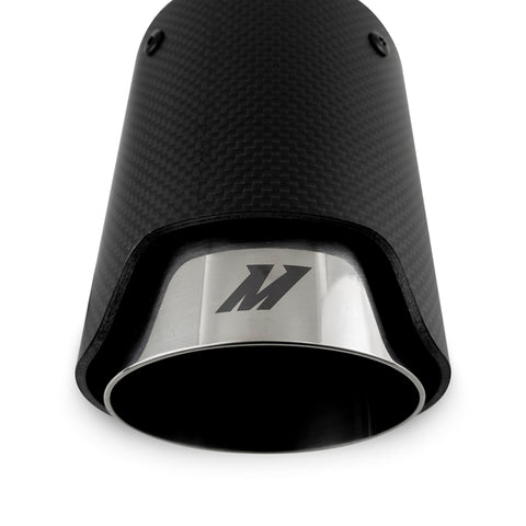 Mishimoto Carbon Fiber Muffler Tip 2.5in Inlet 3.5in Outlet M Polished - MMEXH-TIP-CFM25P