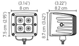 Hella HVF Cube 4 LED Off Road Kit - 3.1in 12W Flood Beam - 357204041