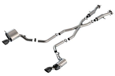 Borla 15-21 Jeep Grand Cherokee SRT 6.4L V8 AWD ATAK Cat-Back Exhaust System - Black Tips T-304SS - 140633CB