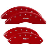 MGP 4 Caliper Covers Engraved Front & Rear GMC Red finish silver ch - 34006SGMCRD