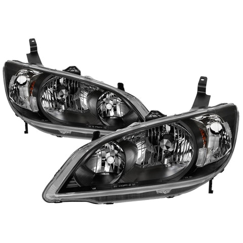 xTune 04-05 Honda Civic (Excl Hatchback/Si) OEM Style Headlights - Black (HD-JH-HC04-4D-AM-BK) - 9042706