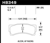 Hawk AP Racing/Alcon Acure/Honda DTC-70 Rear Race Brake Pads - HB349U.980