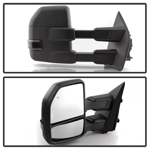 xTune 15-17 Ford F-150 Heated LED Telescoping Pwr Mirrors - Smk (Pair) (MIR-FF15015S-G4-PWH-SM-SET) - 9943065