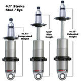 Ridetech HQ Series CoilOver Shock 4.1in Travel 2.5in Upper/Lower Bearing Mounts 10.5in/14.6in - 24149905