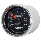 Autometer Cobalt 52mm 2 BAR Mechanical Boost Gauge - 6103-M