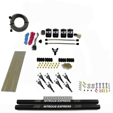 Nitrous Express Pro-Shk/Gas 4 Solenoids Nitrous Kit (250-650HP) w/Rails w/o Bottle - 91006-00