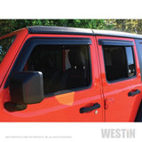 Westin 2018-2019 Jeep Wrangler JL Unlimited Wade Slim Wind Deflector 4pc - Smoke - 72-51404