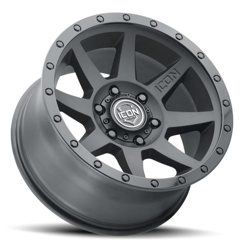 ICON Rebound 17x8.5 6x5.5 0mm Offset 4.75in BS 106.1mm Bore Double Black Wheel - 1817858347DB