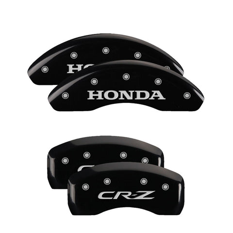 MGP 4 Caliper Covers Engraved Front Honda Engraved Rear CR-Z Black finish silver ch - 20206SHCRBK