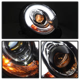 Spyder Mini Cooper 2007-2012 Projector Headlights Halogen Model Only - DRL Black PRO-YD-MC07-DRL-BK - 5080608