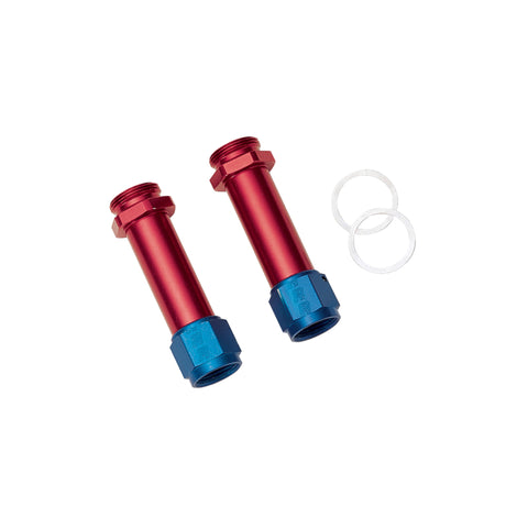 Russell Performance -8 AN Carb Inlet Fittings (2 pcs.) (Red/Blue) - 640750