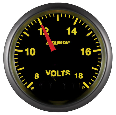 Autometer Elite 52.4mm Peak & Warn w/ Electronic Control 8-18 Volt Voltmeter - 5683