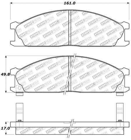 StopTech Sport Brake Pads w/Shims and Hardware - Rear - 309.03330