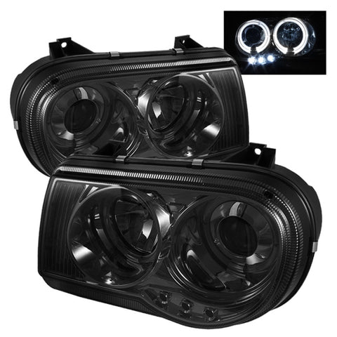 Spyder Chrysler 300C 05-10 Projector Headlights LED Halo LED Smke (Not Included) PRO-YD-C300C-HL-SM - 5009159