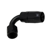 DeatschWerks 6 AN Female Flare Swivel 120-Degree Hose End CPE - Anodized Matte Black - 6-02-0820-B