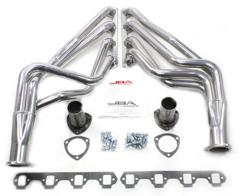 JBA 65-73 Ford Mustang 260-302/71-73 Ford 260-351W SBF 1-5/8in Primary Silver Ctd Long Tube Header - 6613SJS