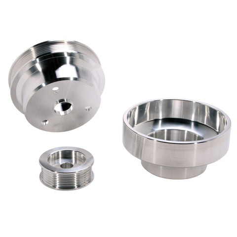 BBK 88-95 GM Truck 4.3 5.0 5.7 Underdrive Pulley Kit - Lightweight CNC Billet Aluminum (3pc) - 1603