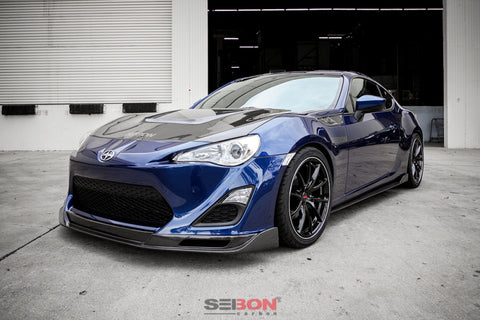 Seibon 12-13 BRZ/FRS KC Style Carbon FIber Front Lip - FL1213SCNFRS-KC