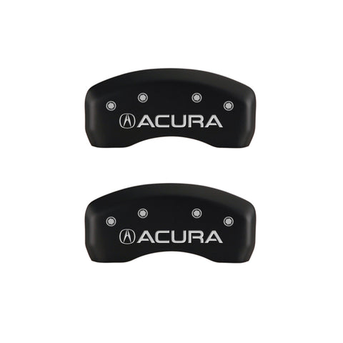 MGP 4 Caliper Covers Engraved Front & Rear Acura Red finish silver ch - 39007SACURD