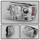 Spyder Jeep Grand Cherokee 99-04 Projector Headlights LED Halo LED Chrm - PRO-YD-JGC99-HL-C - 5011152