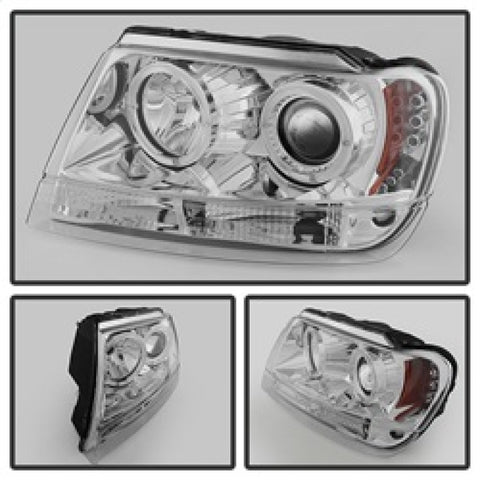 Spyder Jeep Grand Cherokee 99-04 Projector Headlights LED Halo LED Chrm - PRO-YD-JGC99-HL-C - 5011152