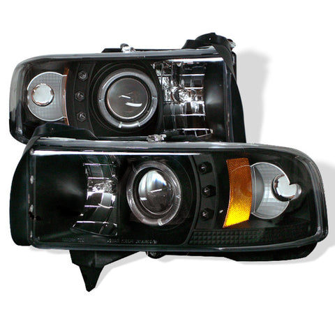 Spyder Dodge Ram 1500 94-01 94-02 Projector Headlights LED Halo LED Blk PRO-YD-DR94-HL-AM-BK - 5010087