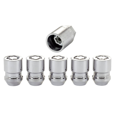 McGard Wheel Lock Nut Set - 5pk. (Cone Seat) M12X1.25 / 3/4 Hex / 1.28in. Length - Chrome - 24552