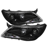 Spyder Volkswagen Tiguan 09-11 Projector Headlights DRL Black High H1 Low H7 PRO-YD-VTIG09-DRL-BK - 5042651