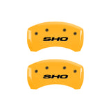 MGP 4 Caliper Covers Engraved Front & Rear SHO Yellow finish black ch - 10222SSHOYL