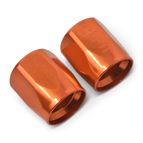 Russell Performance 2-Piece -8 AN Anodized Full Flow Swivel Hose End Sockets (Qty 2) - Orange - 615534