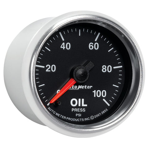 Autometer GS Series 2-1/16in Oil Pressure Gauge 100PSI Electric Full Sweep - 3853