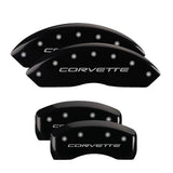 MGP 4 Caliper Covers Engraved Front & Rear C5/Corvette Black finish silver ch - 13007SCV5BK