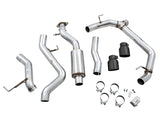 AWE Tuning 2021+ Ford Bronco 0FG Dual Rear Exit Exhaust w/Diamond Black Tips & Bash Guard - 3015-33456