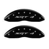 MGP 4 Caliper Covers Engraved Front & Rear SRT4 Black finish silver ch - 12192SSR4BK