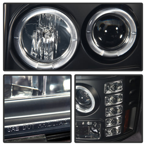 Spyder GMC Sierra 1500/2500 07-13 Projector Headlights LED Halo- LED Blk Smke PRO-YD-GS07-HL-BSM - 5078506