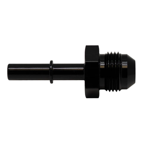 DeatschWerks 8AN Male Flare to 5/16in Male EFI Quick Connect Adapter - Anodized Matte Black - 6-02-0138-B
