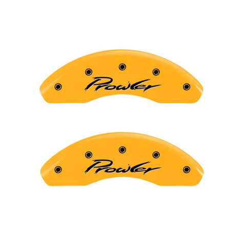 MGP 4 Caliper Covers Engraved Front & Rear 97-02 Chrysler Prowler Yellow Finish Black Prowler Logo - 32014SPRLYL