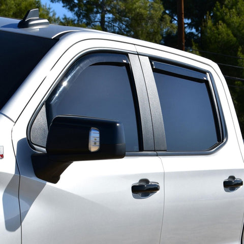 Westin 19-21 Chevy Silverado Crew Cab Pickup In-Channel Wind Deflector 4pc - Smoke - 72-39429