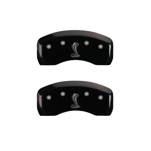 MGP 4 Caliper Covers Engraved Front & Rear Tiffany Snake Black finish silver ch - 10017SSNKBK